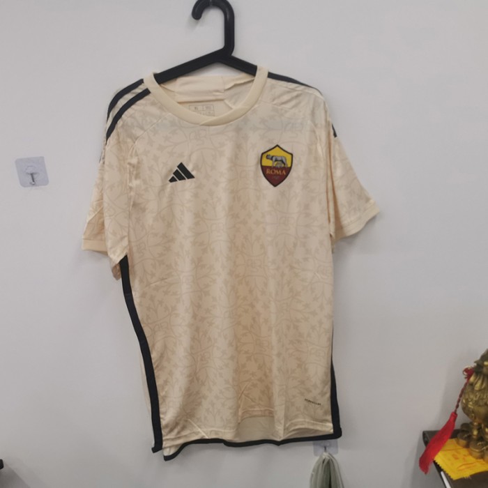 STOCK CLEARANCE [SIZE XL] 23/24 Roma Away Khaki Jersey Kit short sleeve-8418651