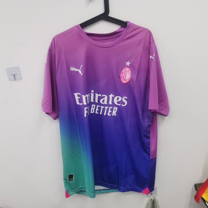 STOCK CLEARANCE [SIZE XXL] 23/24 AC Milan Third Away Purple Blue Jersey Kit short sleeve-6110549