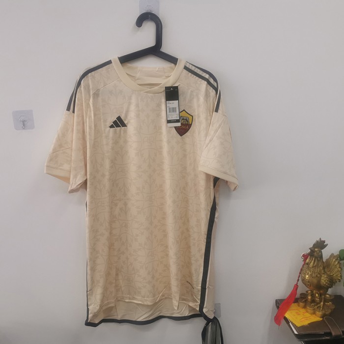 STOCK CLEARANCE [SIZE XXL] 23/24 Roma Away Khaki Jersey Kit short sleeve-153485