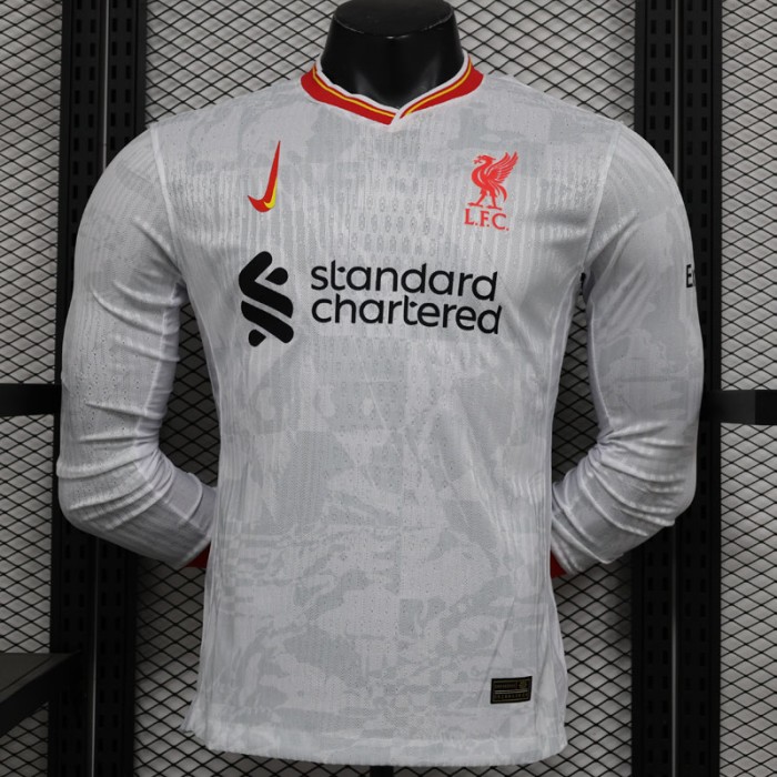 24/25 Liverpool Second Away White Jersey Kit Long sleeve (Player Version)-8581501