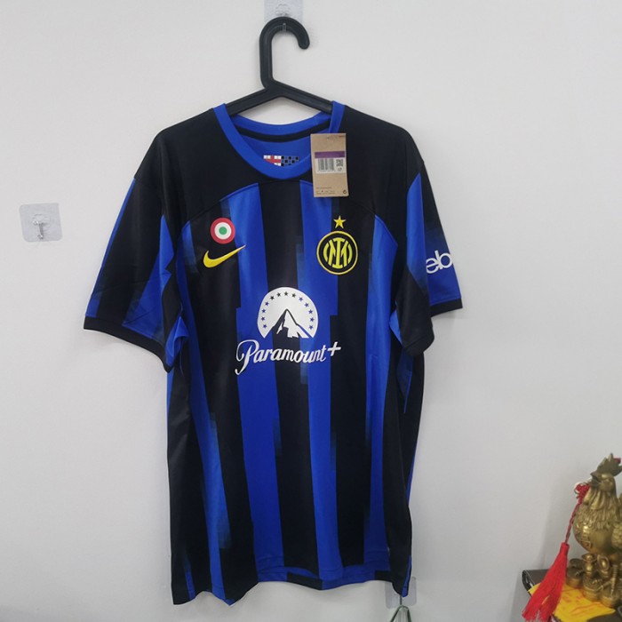 STOCK CLEARANCE [SIZE XXL] 23/24 Inter Milan Home Black Blue Jersey Kit short sleeve-3436202