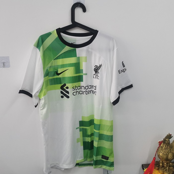 STOCK CLEARANCE [SIZE XXL] 23/24 Liverpool Away White Green Jersey Kit short sleeve-8097139