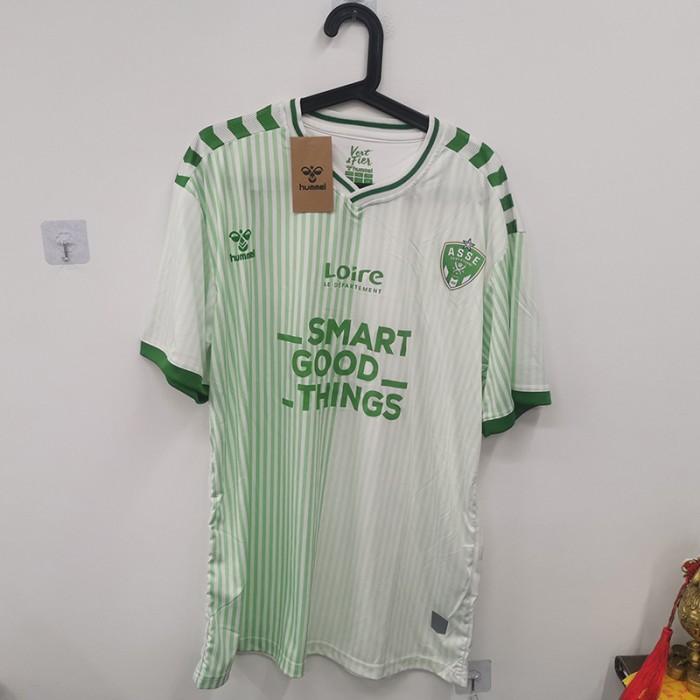 STOCK CLEARANCE [SIZE XL] 23/24 Saint-Étienne Away White Green Jersey Kit short sleeve-1919634