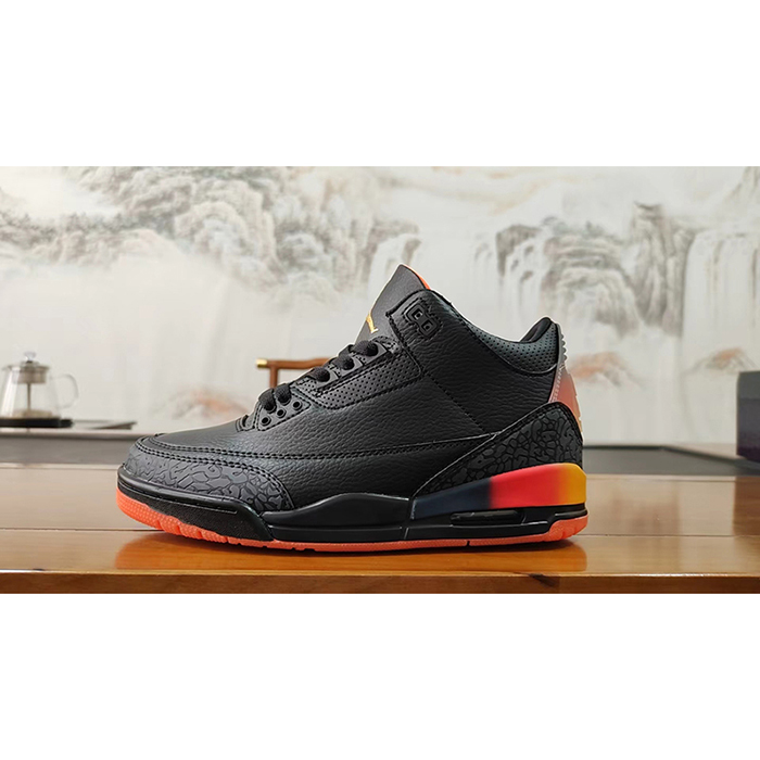 Air Jordan 3 AJ3 High Running Shoes-Black/Orange-3429895