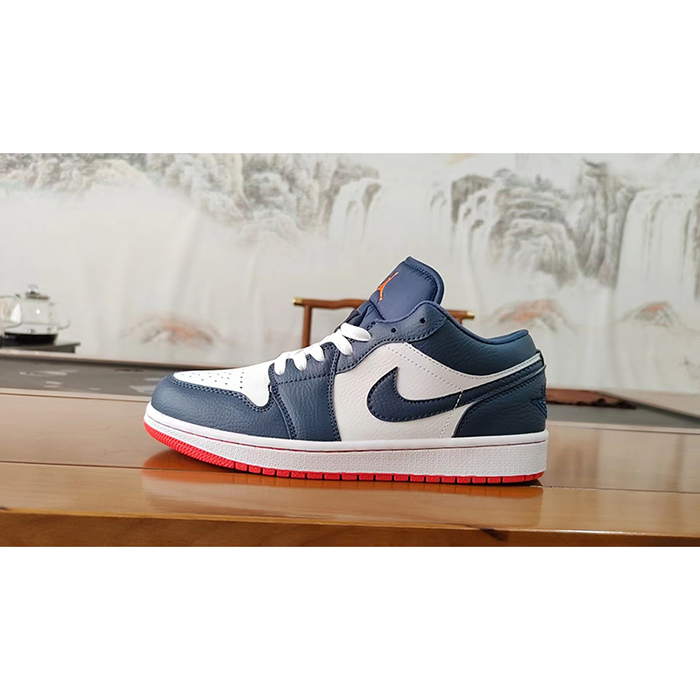 Air Jordan 1 AJ1 Running Shoes-White/Navy Blue-2230014