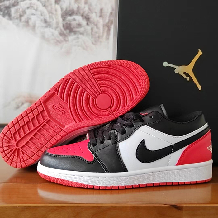 Air Jordan 1 AJ1 Running Shoes-White/Red-6327864