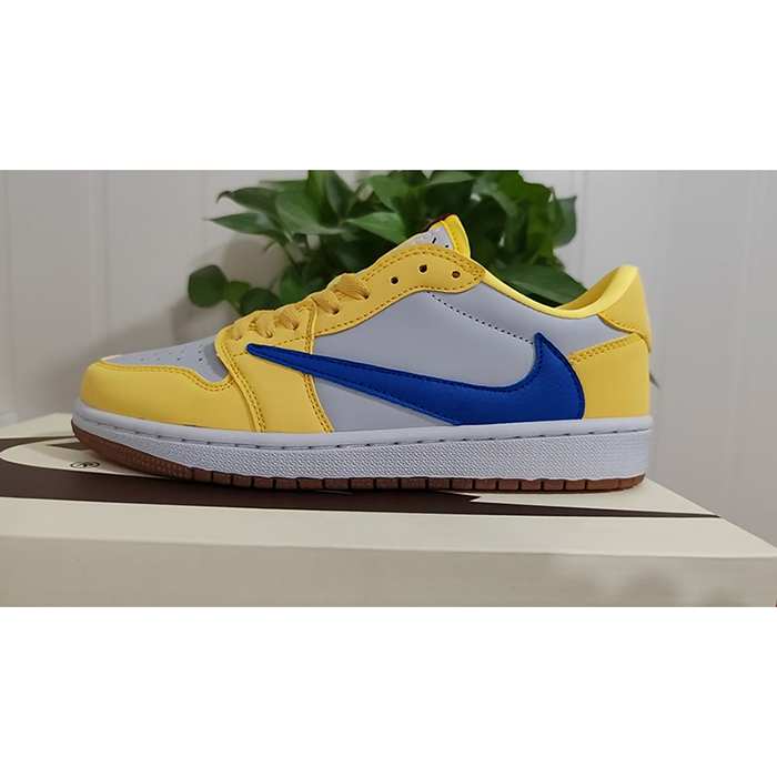 Air Jordan 1 AJ1 Running Shoes-Gray/Yellow-7355134