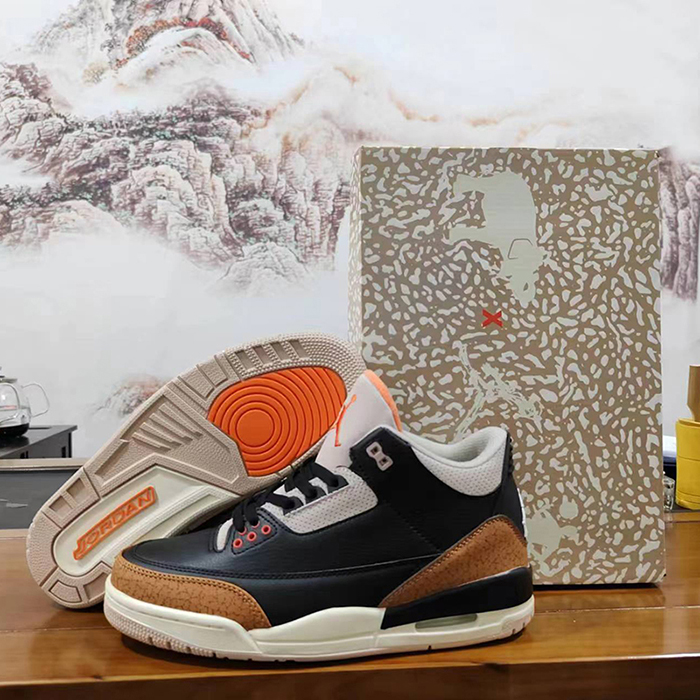 Air Jordan 3 AJ3 Running Shoes-Black/Brown-9524162