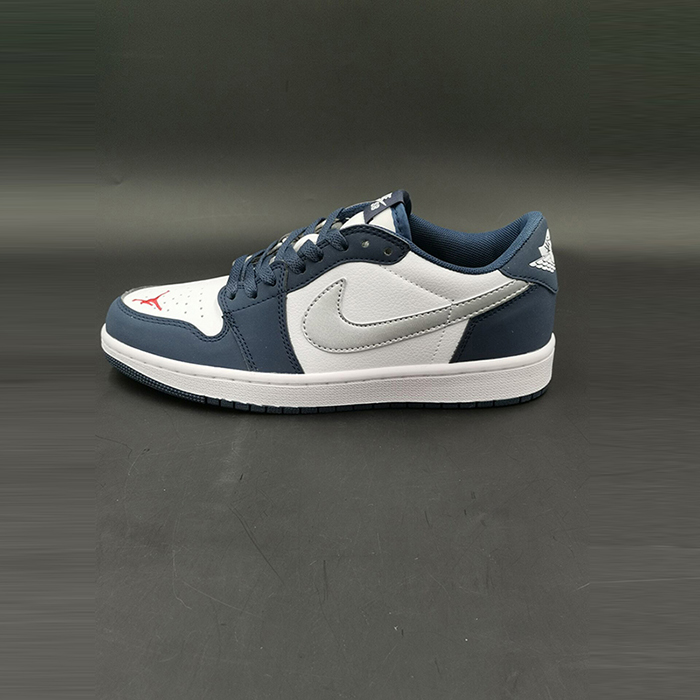 Air Jordan 1 AJ1 Running Shoes-White/Navy Blue-425545