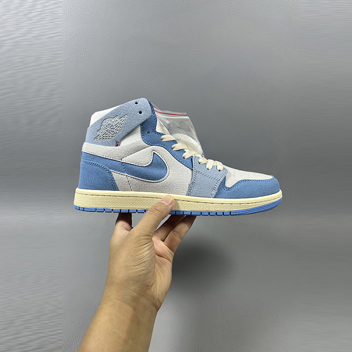 Air Jordan 1 AJ1 High Running Shoes-Gray/Blue-3568660