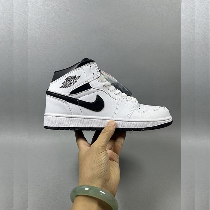 Air Jordan 1 AJ1 High Running Shoes-White/Black-9275932