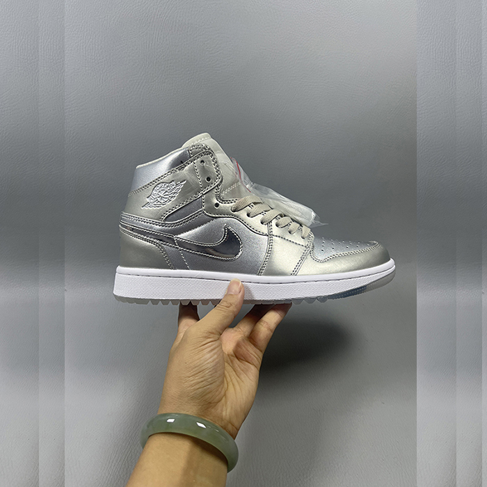 Air Jordan 1 AJ1 High Running Shoes-All Silver-7134288