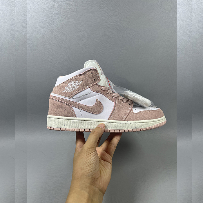 Air Jordan 1 AJ1 High Women Running Shoes-White/Pink-8403682