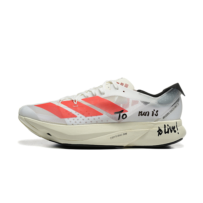 Adizero Adios Por3 Running Shoes-White/Red-4939039