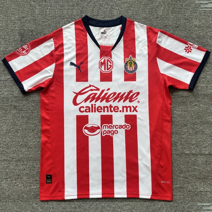 24/25 Chivas Home White Red Jersey Kit Short Sleeve-3366349