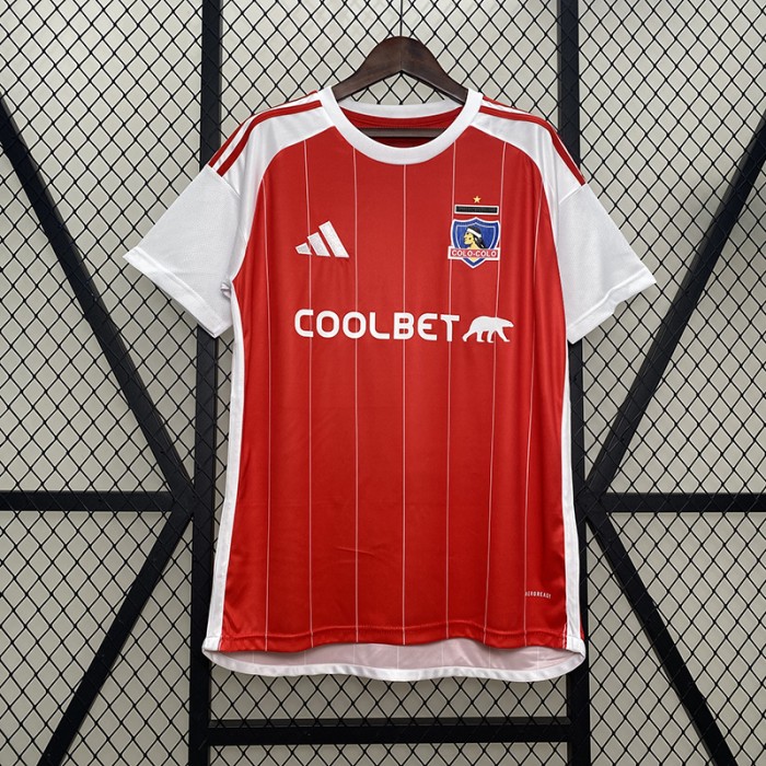 24/25 colo colo Third Away Red White Jersey Version Short Sleeve-1817520