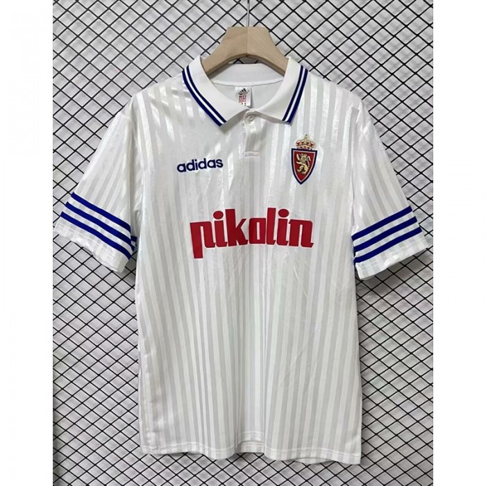 Retro 95/96 Zaragoza Home White Jersey Version Short Sleeve-3202771