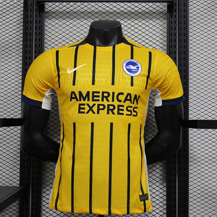 24/25 Brighton Hove Albion Away Yellow Black Jersey Kit Short Sleeve (Player Version)-171298