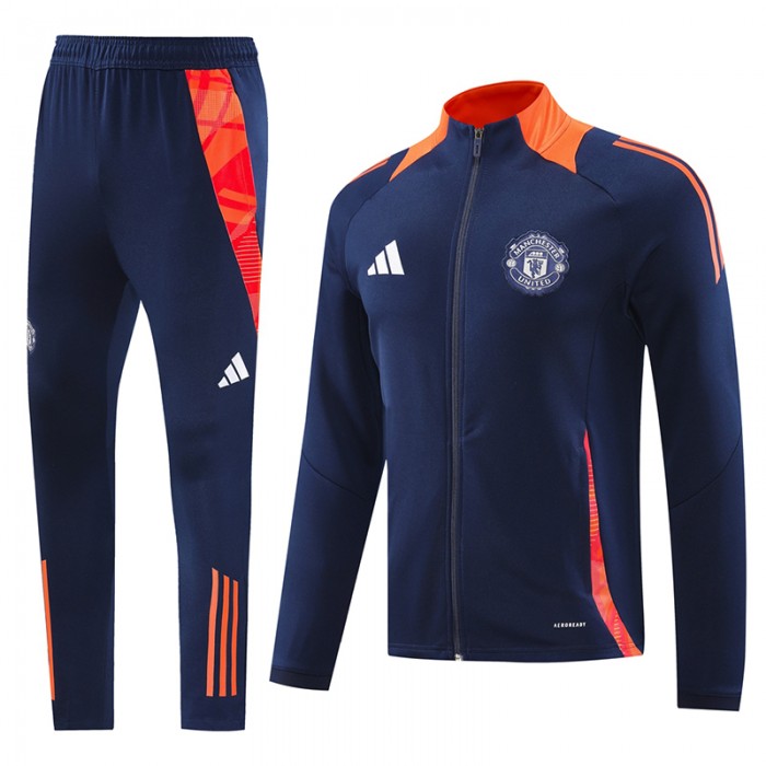 24/25 Manchester United M-U Navy Blue Edition Classic Jacket Training Suit (Top+Pant)-9767866