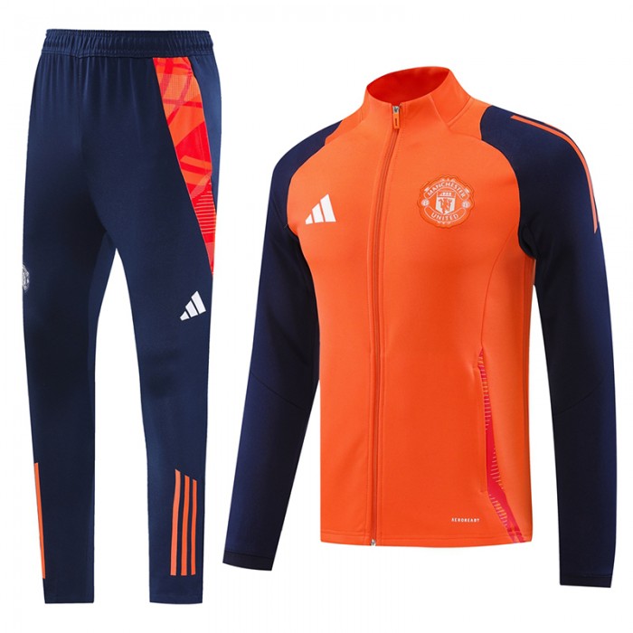 24/25 Manchester United M-U Orange Navy Blue Edition Classic Jacket Training Suit (Top+Pant)-9218272