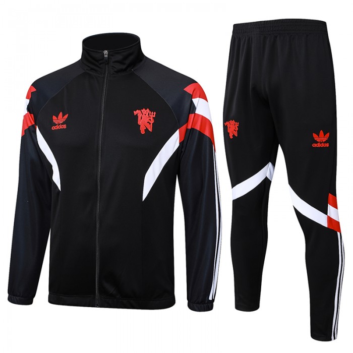 24/25 Manchester United M-U Black Red Edition Classic Jacket Training Suit (Top+Pant)-4314306