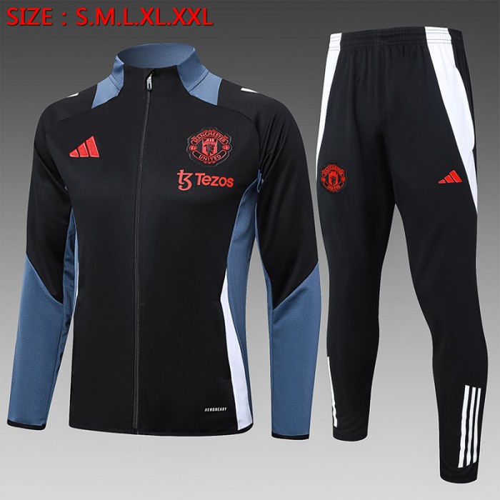 24/25 Manchester United M-U Black Gray Edition Classic Jacket Training Suit (Top+Pant)-7188319