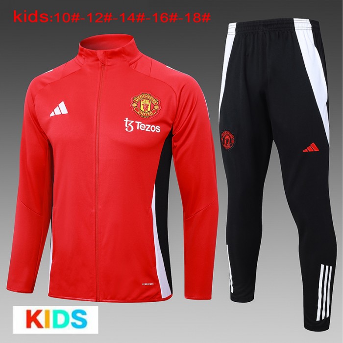 24/25 Kids Manchester United M-U Red Edition Classic Jacket Training Suit (Top+Pant)-1955543