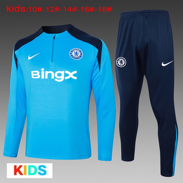 24/25 Kids Chelsea Blue Edition Classic Jacket Training Suit (Top+Pant)-6302455