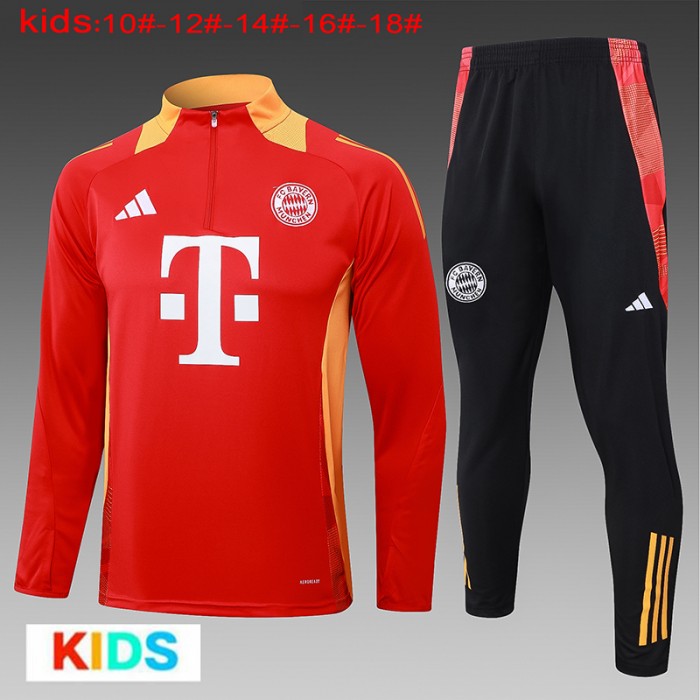 24/25 Kids Bayern Munich Red Edition Classic Jacket Training Suit (Top+Pant)-1666721