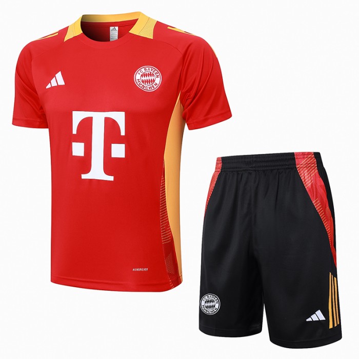 24/25 Bayern Munich Training Red Jersey Kit short Sleeve (Shirt + Short)-7197222