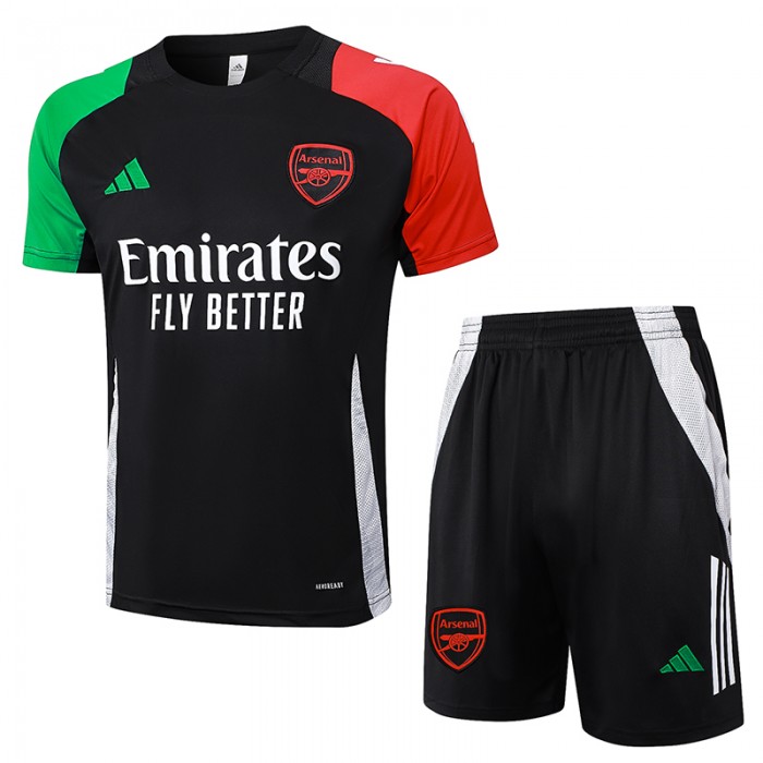 24/25 Arsenal Training Black Jersey Kit short Sleeve (Shirt + Short)-9488320