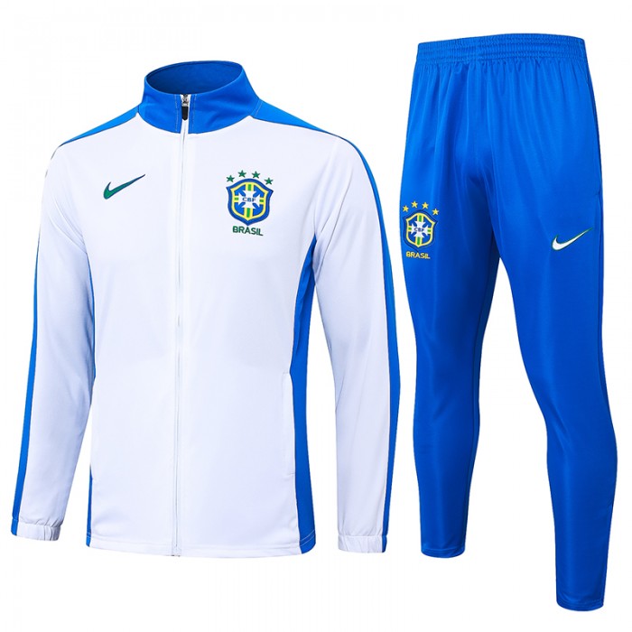 2024 Brazil White Blue Edition Classic Jacket Training Suit (Top+Pant)-721059