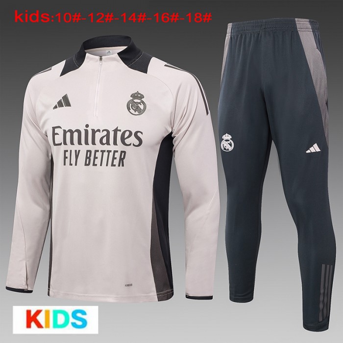 24/25 Kids Real Madrid Khkai Edition Classic Jacket Training Suit (Top+Pant)-8946447