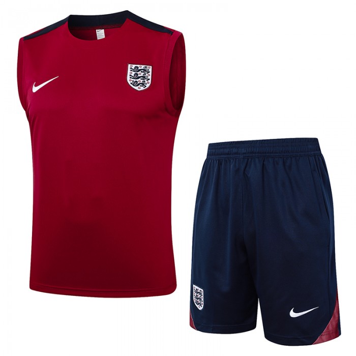 2024 England Wine Red Training jersey Kit Sleeveless Vest (Vest + Short)-1484739