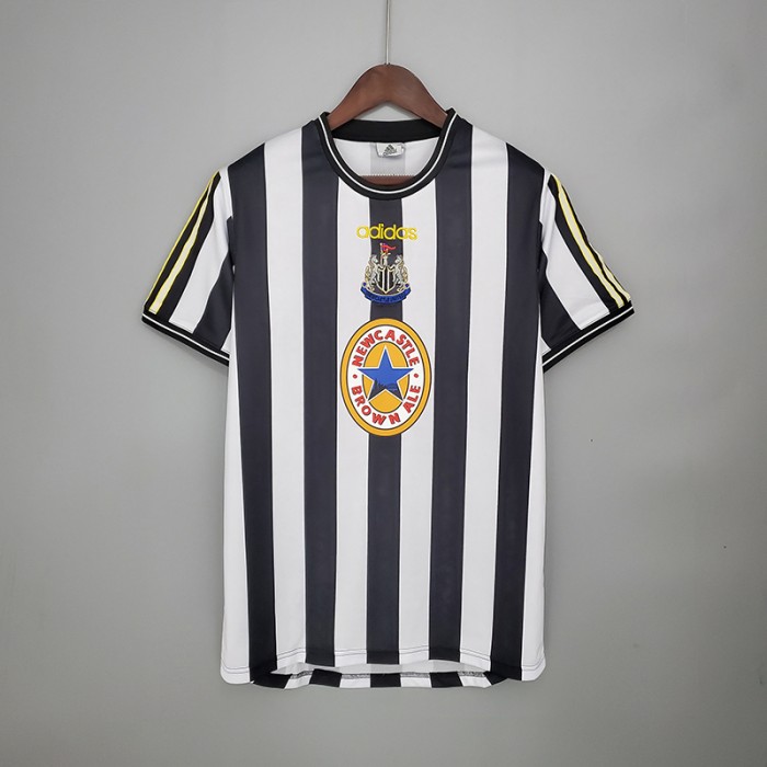 Retro 97/99 Newcastle United Home Black White Jersey Kit short sleeve-2585138