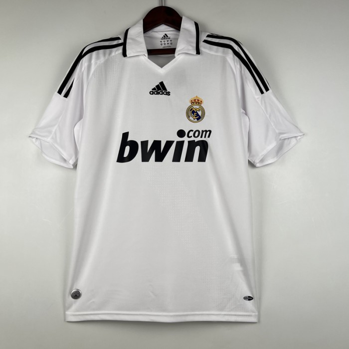 STOCK CLEARANCE [SIZE L] Retro 08/09 Real Madrid Home White Jersey Kit short sleeve-4899216