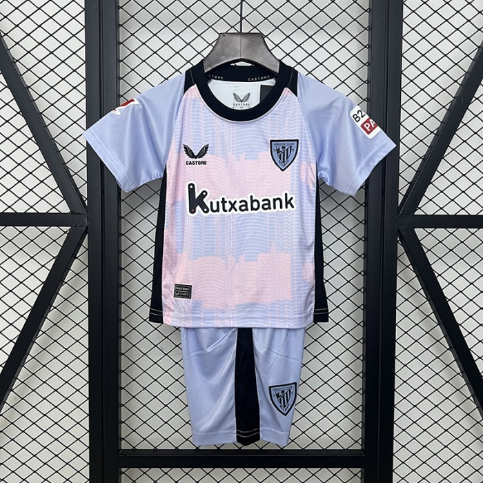 24/25 Kids Athletic Bilbao Third Away Blue Pink Kids Jersey Kit short sleeve (Shirt + Short)-879750