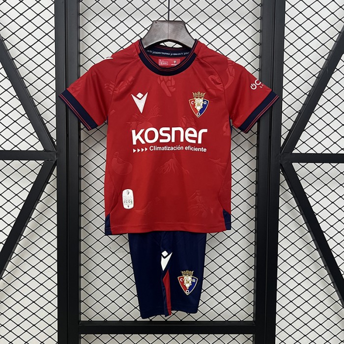 24/25 Kids Osasuna Home Red Kids Jersey Kit short sleeve (Shirt + Short)-2723208