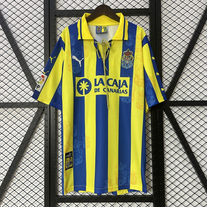 Retro 97/98 Hummel Las Palmas Away Yellow Blue Jersey Kit Short Sleeve-5489305