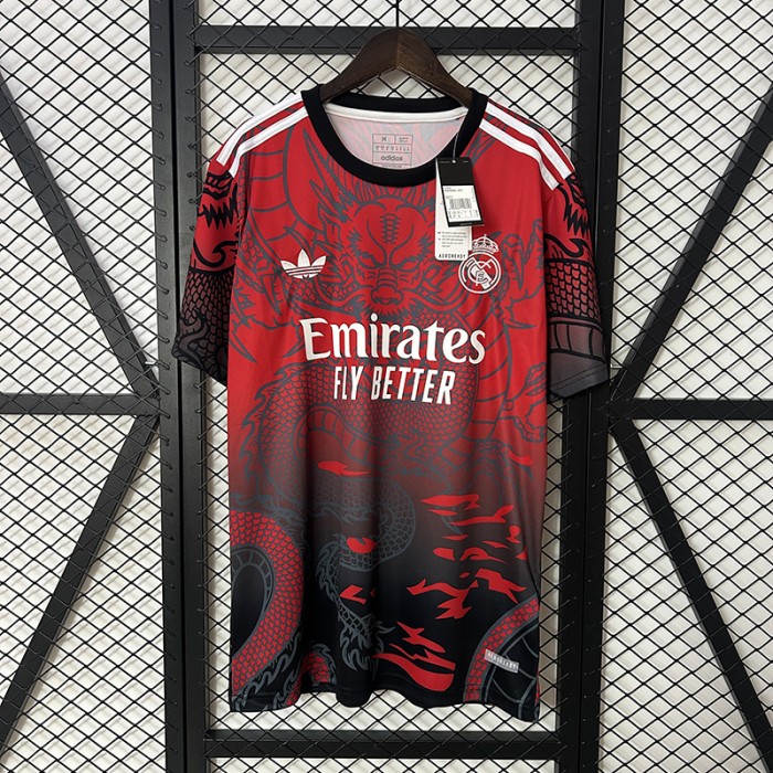 24/25 Real Madrid Special Edition Red Black Jersey Kit Short Sleeve-1444964