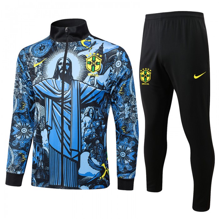 2024 Brazil Blue Black Edition Classic Jacket Training Suit (Top+Pant)-977755