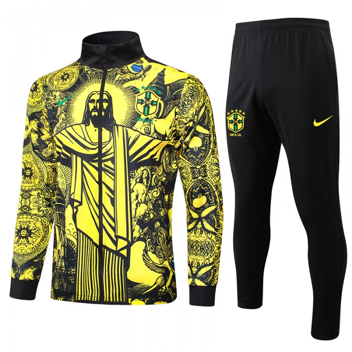 2024 Brazil Yellow Black Edition Classic Jacket Training Suit (Top+Pant)-9868810