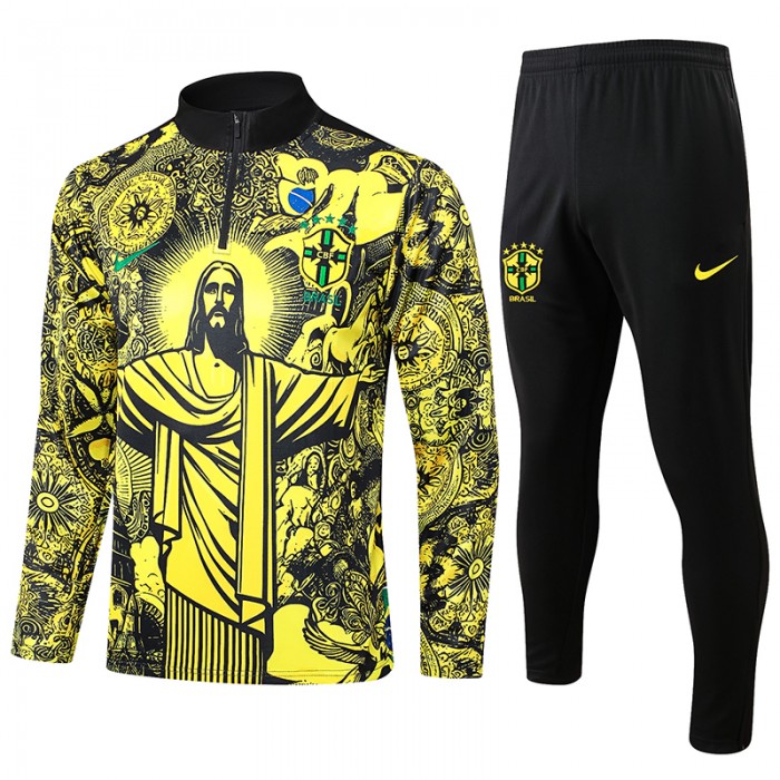 2024 Brazil Yellow Black Edition Classic Jacket Training Suit (Top+Pant)-6560395