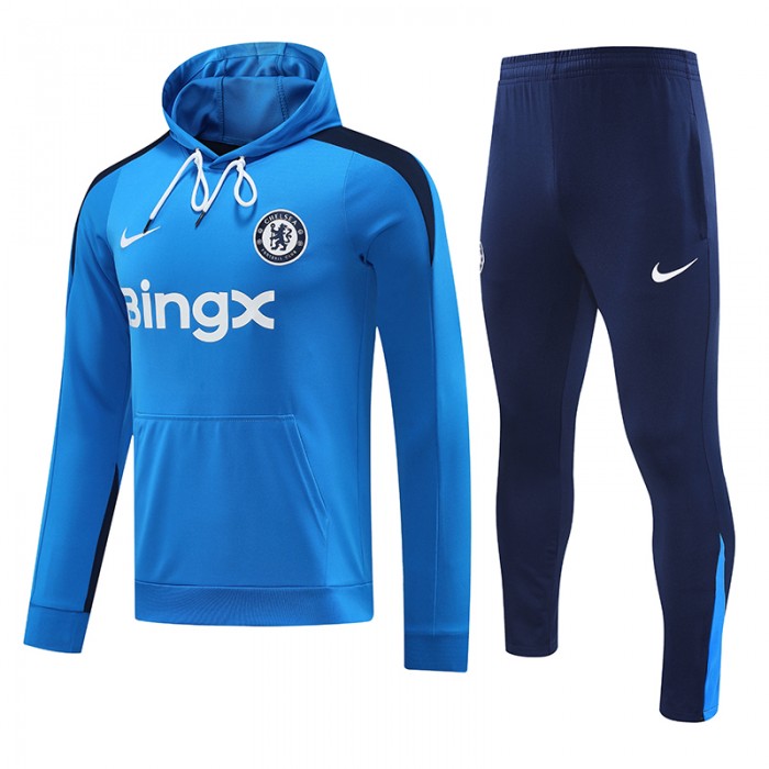 24/25 Chelsea Blue Hooded Edition Classic Jacket Training Suit (Sweatshirt+Pant)-9784309