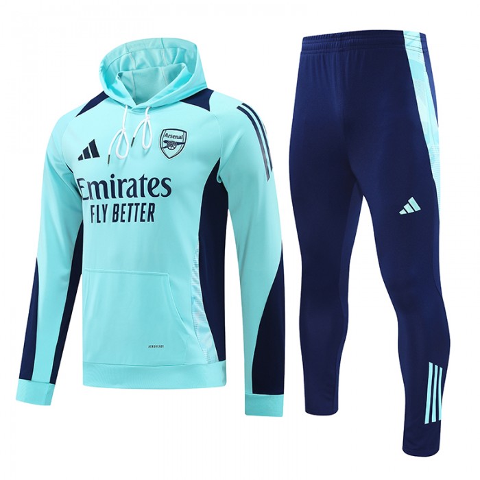 24/25 Arsenal Blue Hooded Edition Classic Jacket Training Suit (Sweatshirt+Pant)-9836118