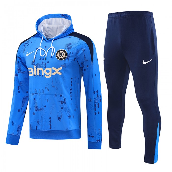 24/25 Chelsea Navy Blue Hooded Edition Classic Jacket Training Suit (Sweatshirt+Pant)-2976184