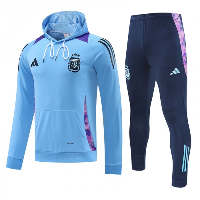 2024 Argentina Blue Hooded Edition Classic Jacket Training Suit (Sweatshirt+Pant)-2225829