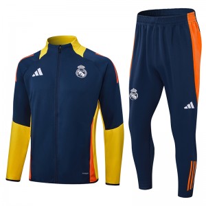 24/25 Real Madrid Nvay Blue Yellow Edition Classic Jacket Training Suit (Top+Pant)-7031228