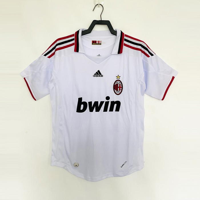 Retro 09/10 AC Milan Away White Jersey Version Short Sleeve-9502491