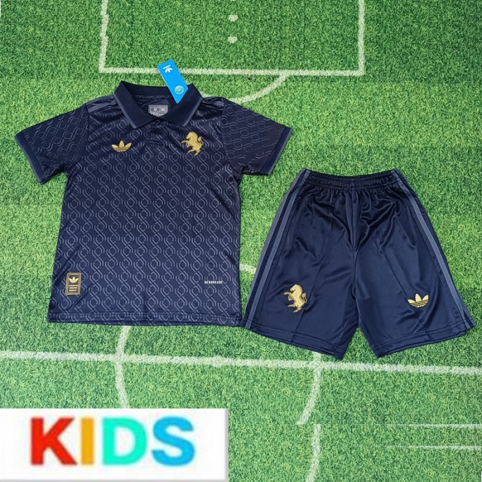 24/25 Kids Juventus Third Away Navy Blue Kids Jersey Kit short sleeve (Shirt + Short)-6324227